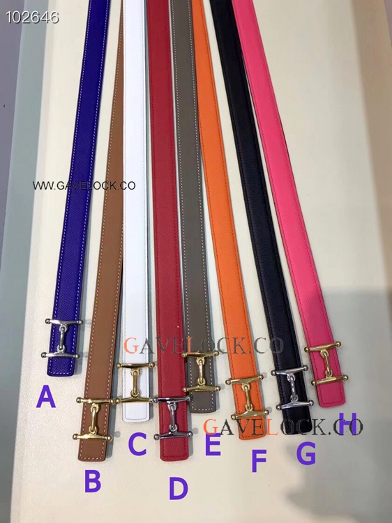 Women Hermes Leather Belt Reversible with Silver H Buckle
